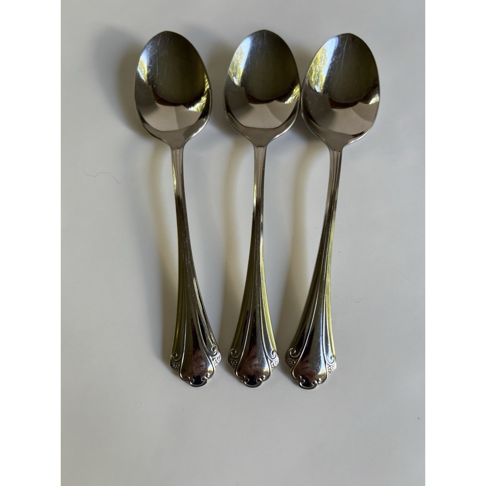 3 Oneida FALKIRK Stainless Soup Spoons Tablespoons By Oneida Profile